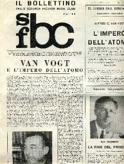 copertina di Il Bollettino dello Science Fiction Book Club a. I, n. 2